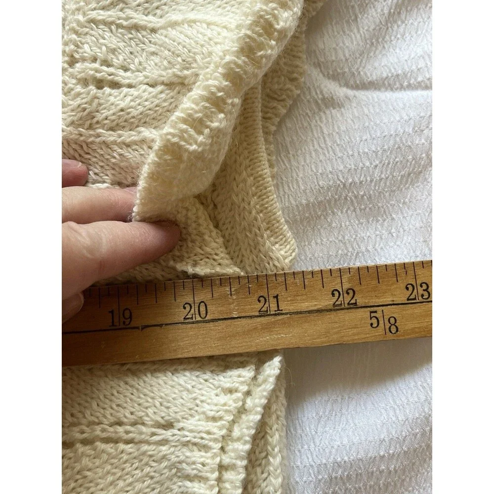 IRO Dafgan Alpaca Wool Blend Sweater Size Medium Cream Open Knit Country Cottage - Picture 6 of 7